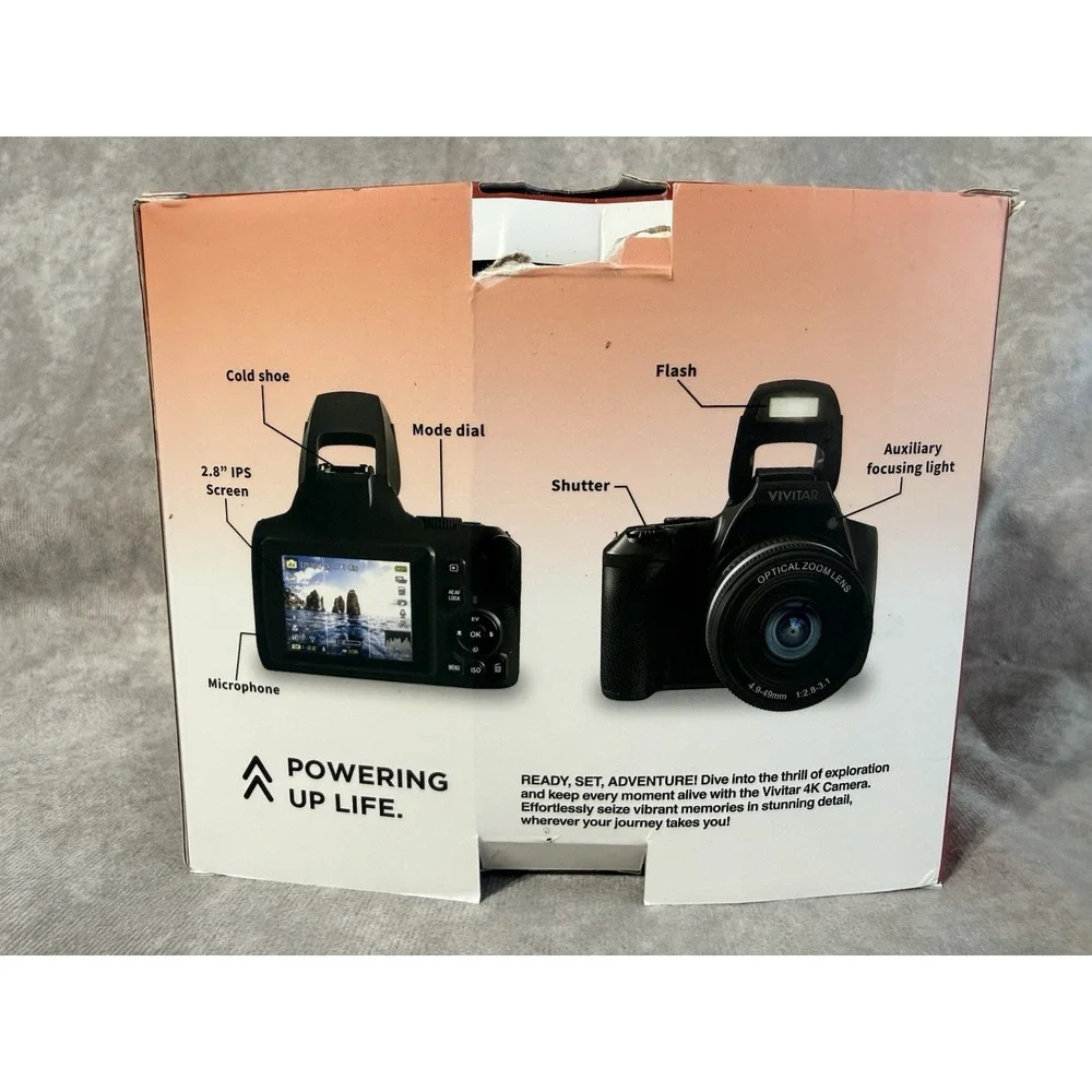 Vivitar - 4K (2160) Video Hybrid Optical Zoom Bridge Camera with Lens - Black
